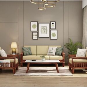Feellavish Sheesham Wood 5 Seater Sofa Set for Home Living Room Office || 3+1+1 Solid Wood Sofa Sets Wooden Sofa Sets 5 Seater (Honey Finish)