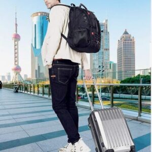 Feellavish Polyester Bange Series 45L 15.6-inch Laptop Bags Backpack for Men and Women Semi Waterproof USB with Anti Theft Pocket Travel Backpack