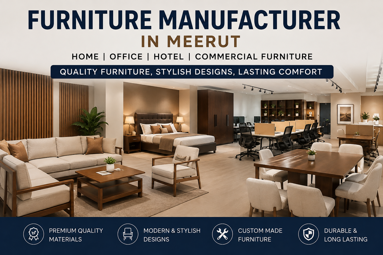 Furniture Manufacturer in Meerut for Home, Office, Hotel and Commercial Furniture